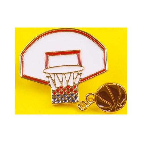 Basketball Hoop Brooche Round Backpack Badges Pins Accessories Accessories Gift Clothes Lapel Pin Icons Metal Pins For Clothes
