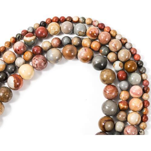 1/strand Natural Stone Red Round Loose Beads Fit DIY Man Woman For Jewelry Making Accessories 5 Sizes