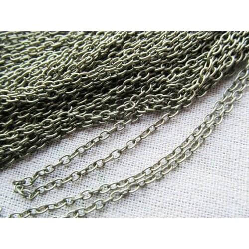 100 meters 3mmx4mm Golden/Silver tone"0" Style Cross Chain,DIY Jewelry Accessories,Necklace & Bracelet Findings,Connector Charms