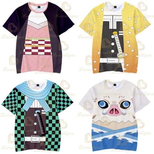 Kids Boys Devils killer T-shirts 3d Print Cosplay Japanese Children Summer Short Sleeve Tshirts Clothes