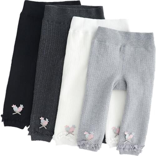 2020 Ins Winter Baby Leggings Fashion Baby Thick Leggings Baby Ribbed Pants Autumn Girls Leggings 0-8 Years Baby Clothing