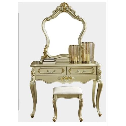 European dresser solid wood dressing table princess dressing mirror dressing table oak carving