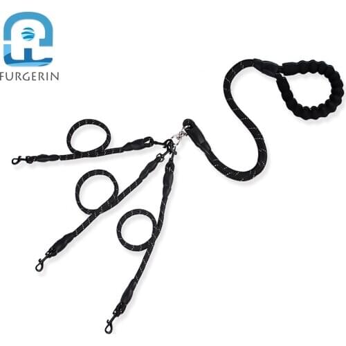 FURGERIN Multi-headed Dog Leash harness dog lead Durable Training Walking Nylon Rope traction rope dog accessories