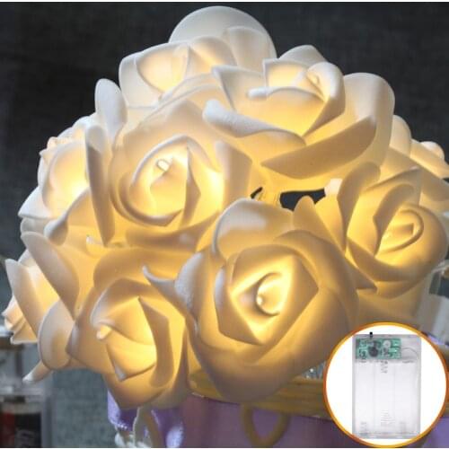 3M 20 LED Rose Fairy Lights Garland Holiday String Lights Christmas Decorations for Home Room Valentine Wedding Party Decor