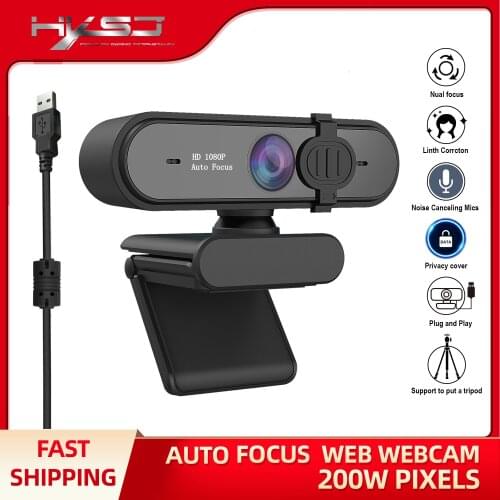 HXSJ HD webcam 2.5K AF Camera 360 rotatable ABS Digital web cam Support 1080P 720P for Video Conferencing and Android Smart TV