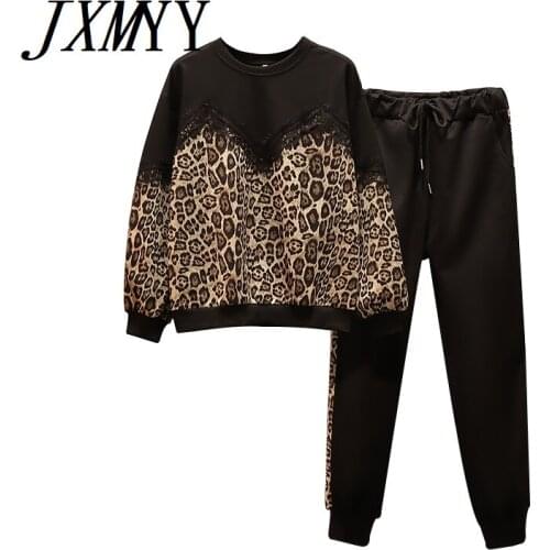 JXMYY Fashion Casual Plus Size Female Autumn New Two-Piece Suit Is Thin And Net Red Loose And Comfortable Suit