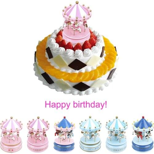 Carousel Box Christmas Wedding Birthday Gift Merry-go-round music boxes Music Boxes Kid Toy Home Decoration