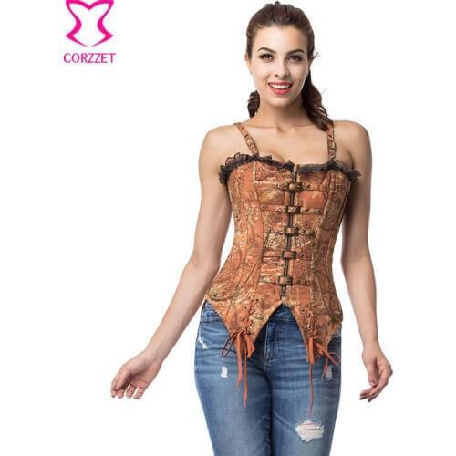 Swallowtail Straps Zipper Corsets And Bustiers Steampunk Corsetto Gothic Clothing Plus Size Corset Burlesque Costumes For Women
