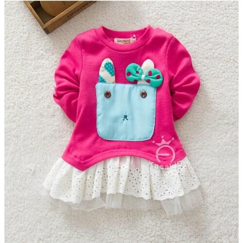 Adorable Baby Girls lace Dresses Infant baby Princess embroidery Cartoon animal Dress Newborn Valentines gift