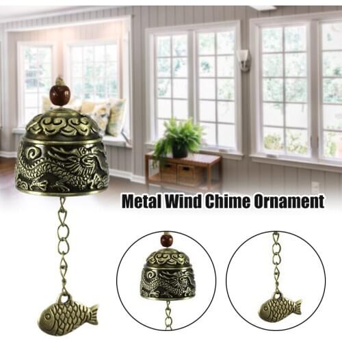 Metal Wind Chime Ornament Bell Dragons Pendant With Fish For Creatives Metal Home Decoration _WK