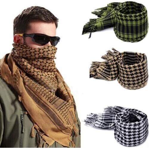 Fashion Men Scarves Lightweight Military Arab Tactical Desert Army Shemagh KeffIyeh Superb 2018 New Winter Plaid Warm Wraps
