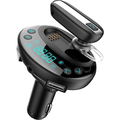 MP3 Dual USB Car Bluetooth with Luminous Button V8 Music Player Quick Charger Handsfree High Quality FM Transmitter Headset