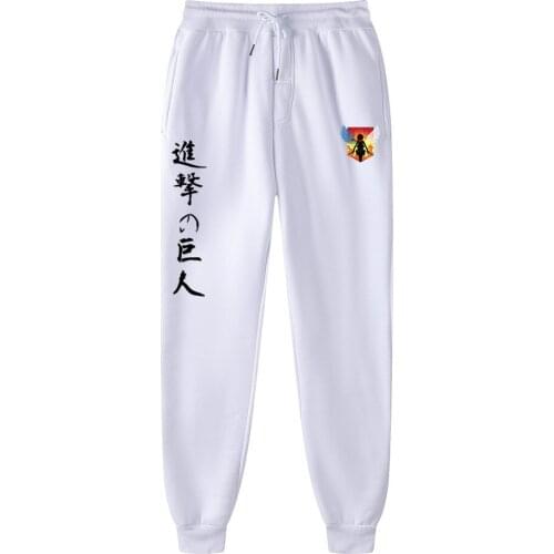 Mens Joggers Brand Man Casual Trousers Sweatpants Anime Attack on Titan Printed Fitness Workout Running Sporting Pants Clothing