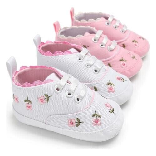 Toddler Newborn Baby Girl Soft Sole Crib Shoes Anti-slip Pram Prewalker Sneakers