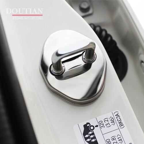 NEW 3D Stainless Steel Door Lock Buckle Protection Protective Cover trim 4pcs for Mazda2 mazda 2 car Accessories 4pcs