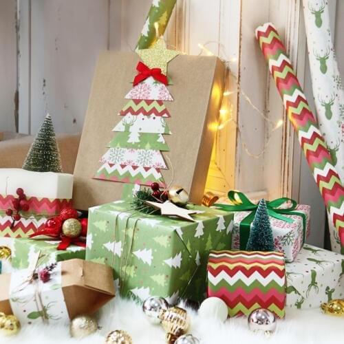 2019 New Arrive Christmas Wrapping Paper Gift Present Tree Santa Wrap Decorative Xmas Party Roll Packing paper Home Decor