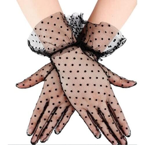 5pc/ lot New sexy spot short finger black lady girl women party performance dancing gloves free shipping