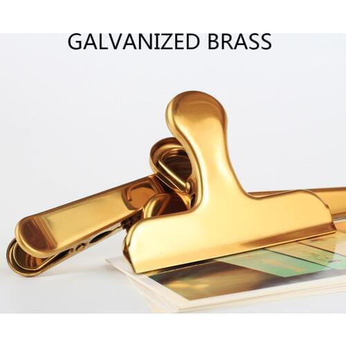 Jamie Notes Nordic Style Galvanized Brass Clips Vintage Retro Metal Gold Paper Clips Seal Clip Travelers Notebook Accessories