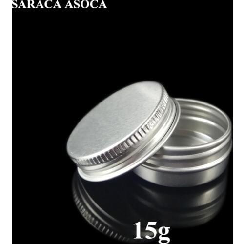 15ml Empty Refillable Aluminum Jars 15g Silver Metal Tin Cosmetic Containers Crafts Packaging Cosmetic Small Aluminum Box 100PCS
