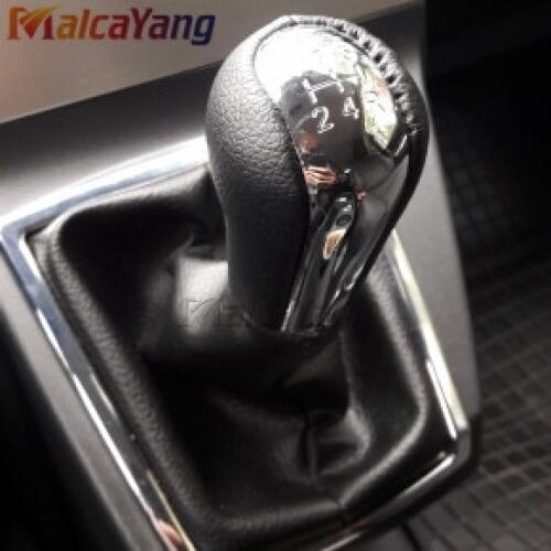 5 6 Speed Chromed PU Leather MT Car Gear Shift Knob For Toyota Corolla RAV4 92-09 Verso Yaris Aygo Avensis Shifter Lever Stick