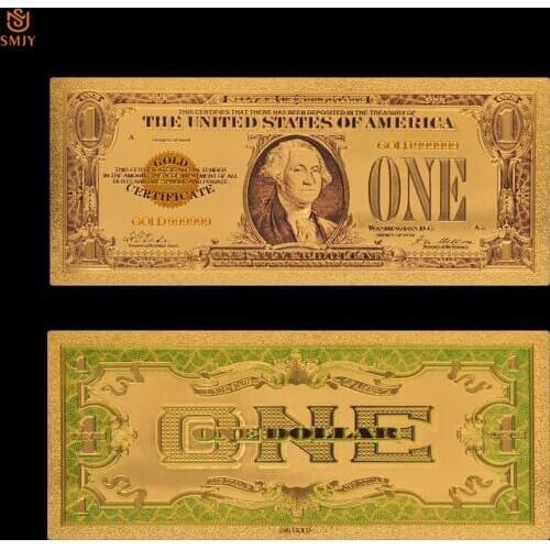 Best Selling Products US Dollar Money 1 dollar 24k Gold Plated Fake Currency Paper Banknote Collections