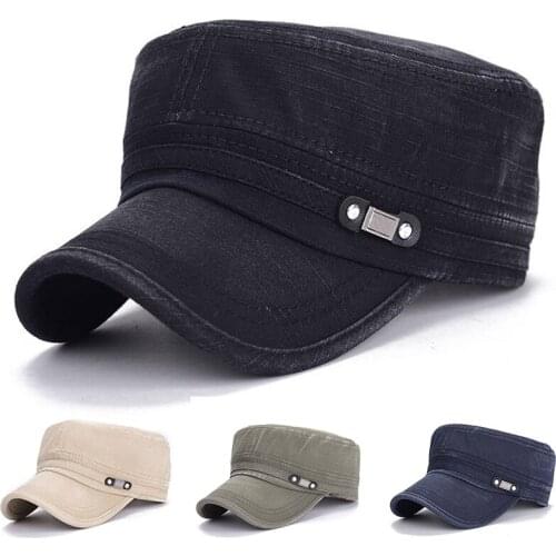 Washed Cotton Military Hats for Women Beret Caps Solid Color Flat Top Octagonal Cap Outdoor Female Sunscreen Baseball Hat