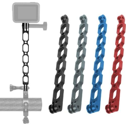 FEICHAO Extension Arm Helmet Mount Rod Aluminum Bracket 1/4 Hole Hand Grip for Gopro Helmet Support for Insta360 One x2 Camera