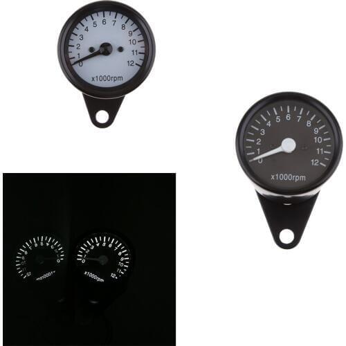 Universal Motorcycle Alloy Lightweight Tachometer Speedometer Odometer Gauge 12x1000 RPM