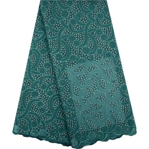 High Quality Cotton Swiss Voile Lace Fabric In Switzerland Embroidered Dry Swiss Voile Lace Material With Stones For Cloth 1290