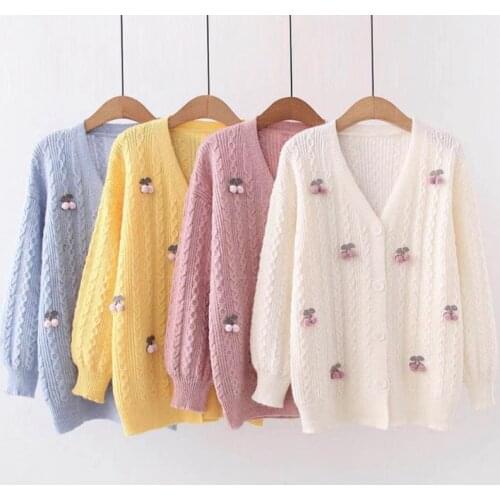 Women Short Fall Sweater and Cardigans Pearls Beading Oversized Knit Jumpers Green Outwear Knit Top Winter Ctop Jacket