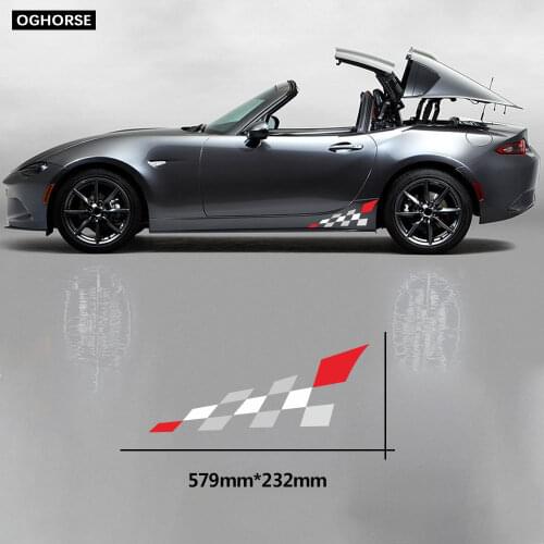 1 Pc Car Styling Car Door Side Sticker Racing Lattices Graphics Body Decal For Mazda MX-5 Accessories