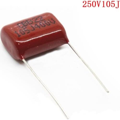 10PCS 250V105J Pitch 15MM 250V 105J 105 1uf 105J250V CBB Polypropylene Film Capacitor