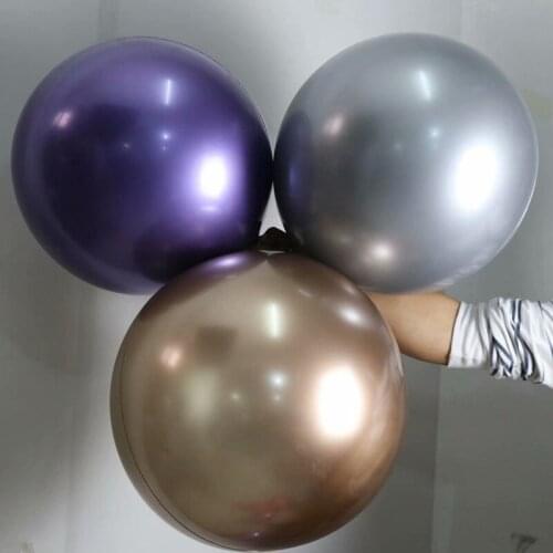 10PCS 18 Inch Balloon Accessories Metal Color Wave Ball Aluminum Film Round Balloon Wedding Birthday Decoration Balloon