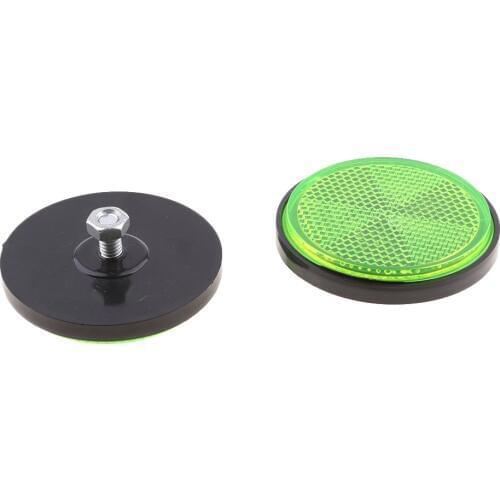 2 Pair Round Reflectors Universal for Motorcycle ATV Dirt Bike Green