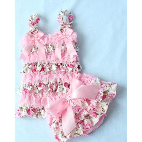 2Pcs Summer Baby Clothing Baby Girl Romper +Bummies Shorts Bloomers Toddler Infant Jumpsuit Baby Cotton Vest Lace Flower Shorts