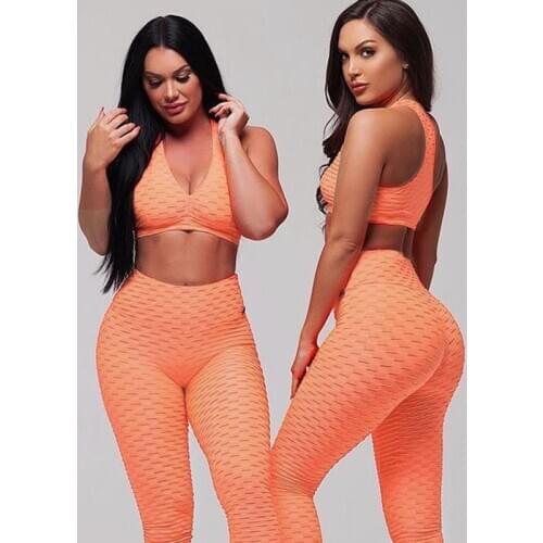 2 Pieces Women Yoga Suit Sports Top Bra High Waist Legging Gym Wear Fitness Suit Running Clothing Outfit Workout Tracksuit,ZF744