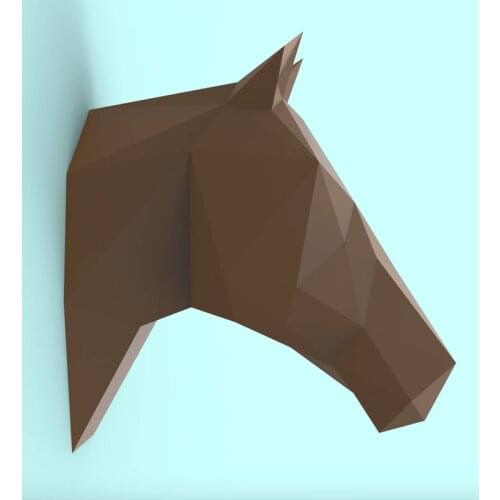 Horse Head 3D Paper Model DIY Handmade Animal Paper Sculpture Modern Style Art Wall Decoration Crafts for Living Room Home Decor