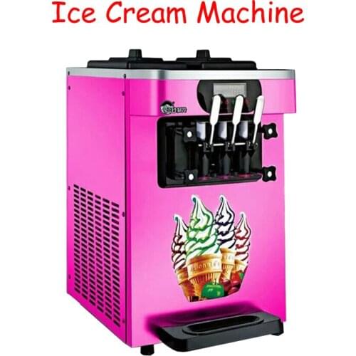 Soft Serve Ice Cream Machine For Small Business Desktop CE Prove Stainless Steel 3 Flavors Ice Cream Machine LB-18