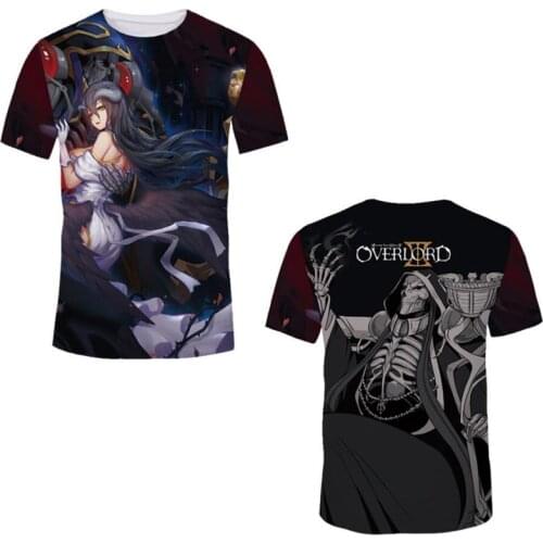 Anime Overlord Ainz Ooal Gown Albedo T-shirt Cosplay Costume Men Women Summer Fashion Casual T Shirt Short Sleeve Tees Tops