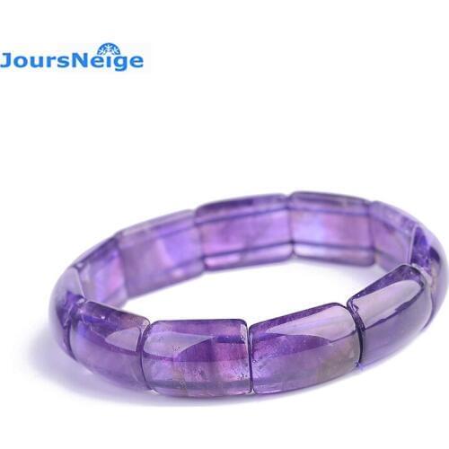 Wholesale Purple Natural Crystal Bracelets Polishing Beads Hand Row Lucky Beauty for Women Girl Gift Simple Crystal Jewelry