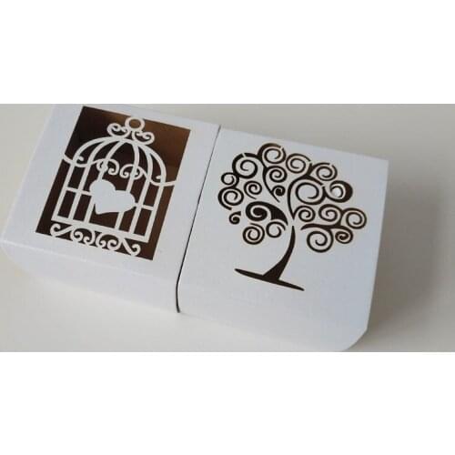 50pcs Paper Candy Box Laser Cutting Tree Gift Cupcake Boxes For Festival Banquet Decoration Party Supplies Gift Favor Decoration