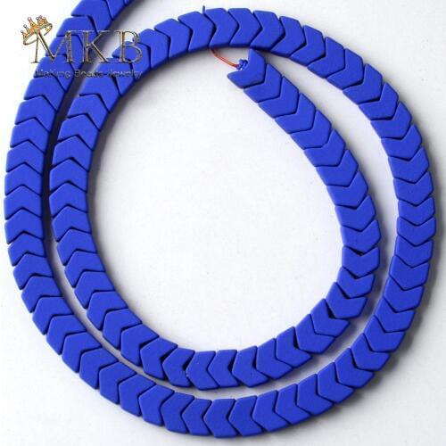 6*3mm Blue Hematite Stone Natural Stone Matte Rubber Arrows Beads For Jewelry Making Space Loose Beads Diy Bracelet Strand15"