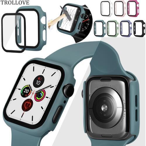 Watch Cover for Apple Watch Case 42MM 38MM PC Case+Tempered Glass Screen Protector for iWatch 44MM 40MM Series 5 4 3 2 1 Case