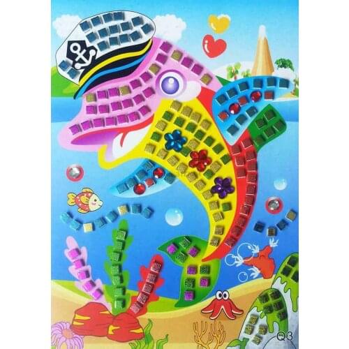 DHL 500pcs 3D DIY Foam Mosaic Crystal Stickers Art EVA Children Puzzle Cartoon Creative Educational Toys 12 Background Style