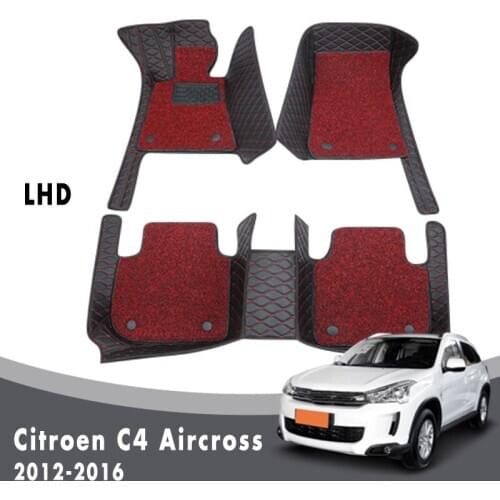 For Citroen C4 Aircross 2016 2015 2014 2013 2012 Car Floor Mats Carpets Luxury Double Layer Wire Loop Interior Protector Covers