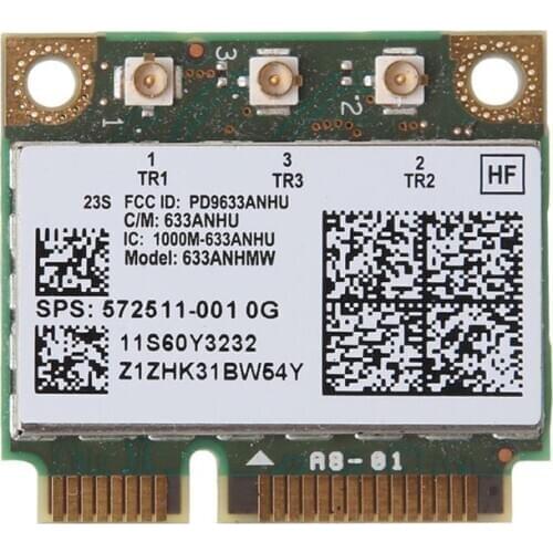 Dual Band Wireless Wifi Card 6300AN Half Mini PCIe for Intel 450M for HP 8770w 8760w 8770w 6460b 8460w 2560p SPS:572511-001