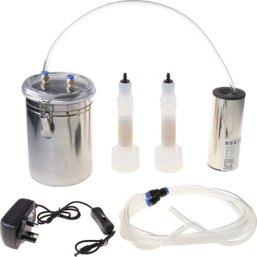 Durable Stainless Steel 2L Electric Pulse Milking Machine Tools with Adjustable Suction Goat Sheep Milk Tray for Small Farm Y9UA