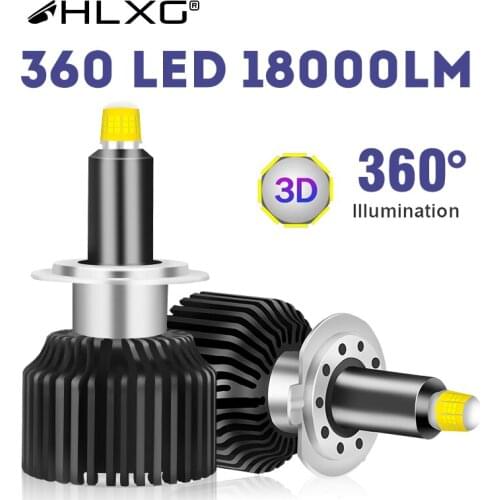 HLXG h7 led 360 18000LM luces headlight car Light 5000K CSP H8 H9 H11 9012 9005 9006 HB3 HB4 lamp h1 LED canbus 100W 12V bulb