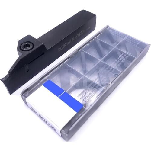 10PCS DGN 3003J / DGN 2002J 2mm 3mm grooving carbide insert + 1PC DGTR1616 DGTR2020 Turning holder Parting and grooving