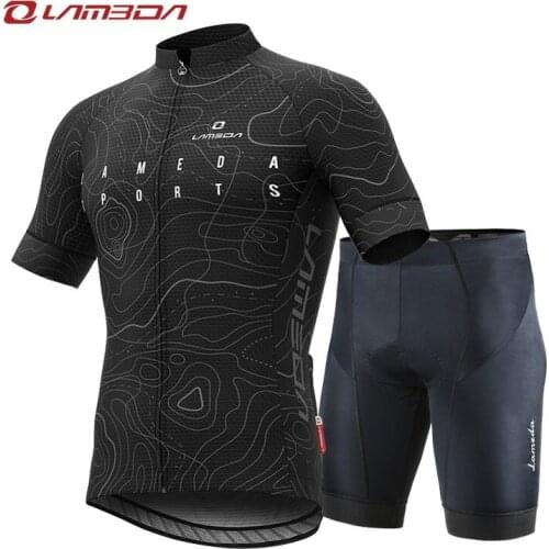 LAMBDA Summer Cycling Dress Short Sleeve Mens and Womens Speed Dry Breathable Mountain Road Cycling Dress is equipped with Asi